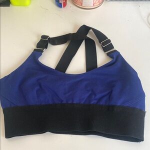 Bombshell blue top with black elastic